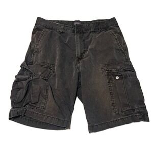 Levis Shorts Mens 30 Black Dark Wash Cargo Pockets Hiking Outdoors‎ Faded Y2K